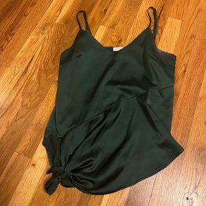 Emerald green satin top